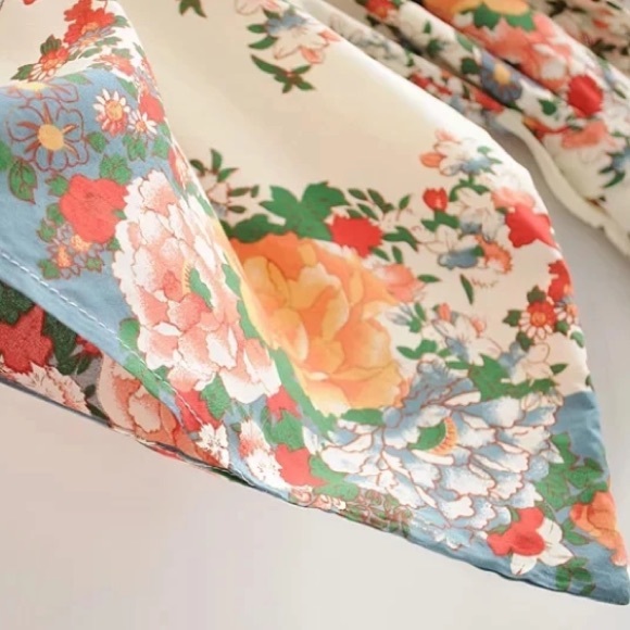 Garden Party Floral Kimono Duster Maxi Robe - Picture 4 of 6